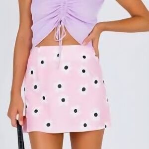 Princess Polly Women's Pink Floral Mini Skirt Size 4